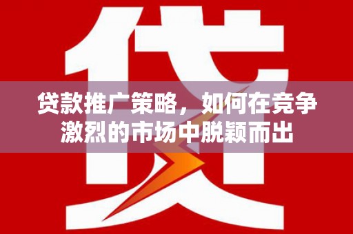 顺城贷款推广策略，如何在竞争激烈的市场中脱颖而出
