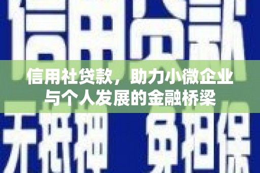 顺城信用社贷款，助力小微企业与个人发展的金融桥梁