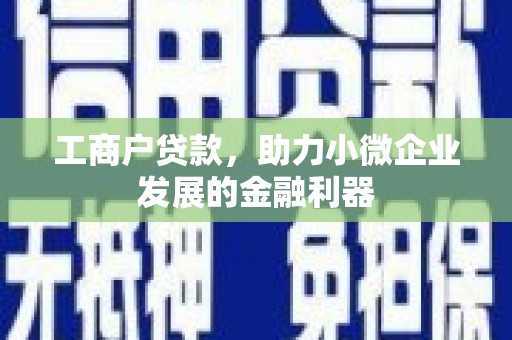顺城工商户贷款，助力小微企业发展的金融利器
