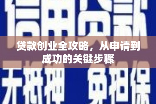 顺城贷款创业全攻略，从申请到成功的关键步骤