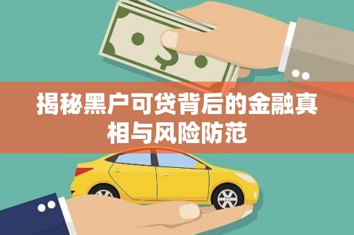 顺城揭秘黑户可贷背后的金融真相与风险防范