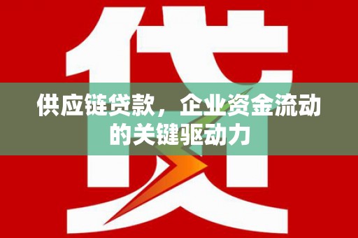 顺城供应链贷款，企业资金流动的关键驱动力