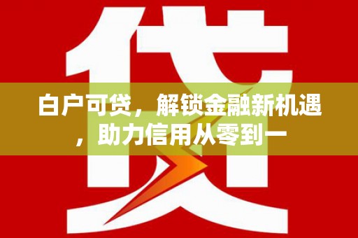 顺城白户可贷，解锁金融新机遇，助力信用从零到一