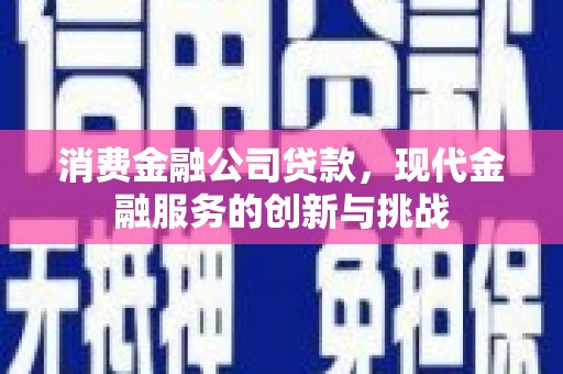 顺城消费金融公司贷款，现代金融服务的创新与挑战