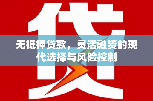 顺城无抵押贷款，灵活融资的现代选择与风险控制