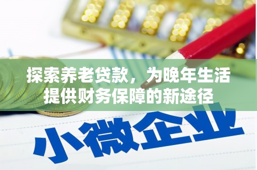 顺城探索养老贷款，为晚年生活提供财务保障的新途径