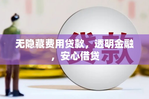顺城无隐藏费用贷款，透明金融，安心借贷