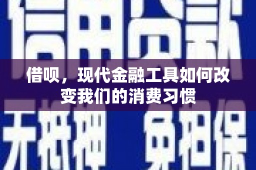 顺城借呗，现代金融工具如何改变我们的消费习惯