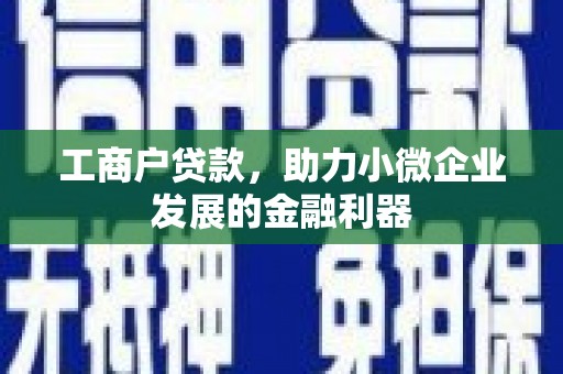 顺城工商户贷款，助力小微企业发展的金融利器