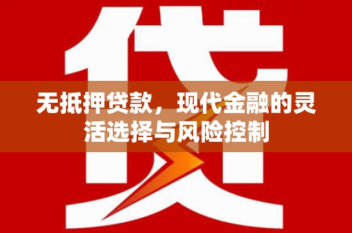 顺城无抵押贷款，现代金融的灵活选择与风险控制