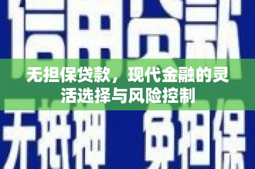 顺城无担保贷款，现代金融的灵活选择与风险控制