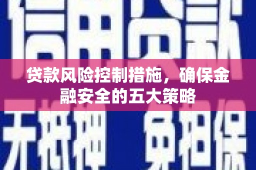 顺城贷款风险控制措施，确保金融安全的五大策略