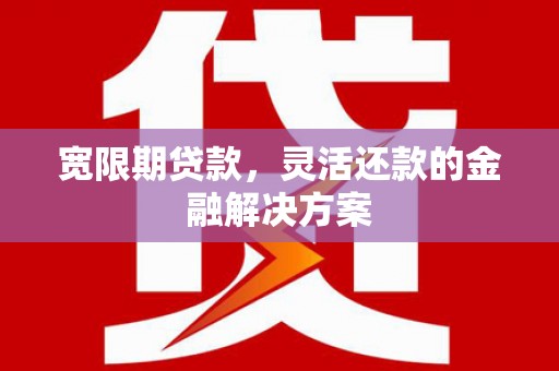 顺城宽限期贷款，灵活还款的金融解决方案