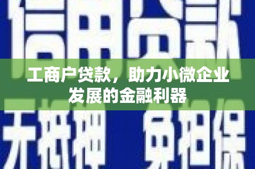 顺城工商户贷款，助力小微企业发展的金融利器