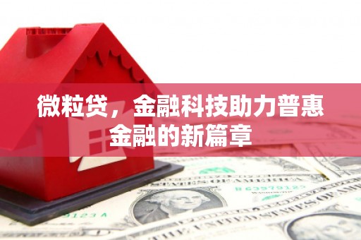 顺城微粒贷，金融科技助力普惠金融的新篇章
