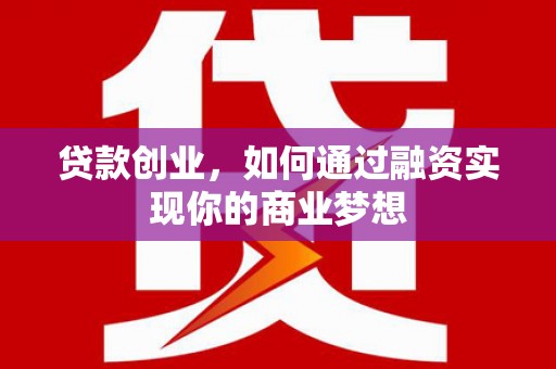 顺城贷款创业，如何通过融资实现你的商业梦想