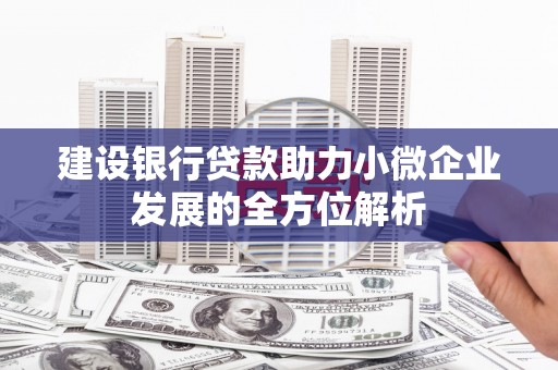 顺城建设银行贷款助力小微企业发展的全方位解析