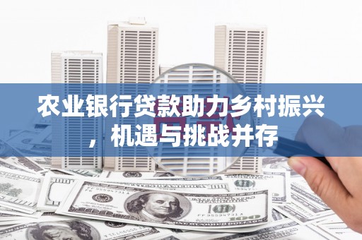 顺城农业银行贷款助力乡村振兴，机遇与挑战并存