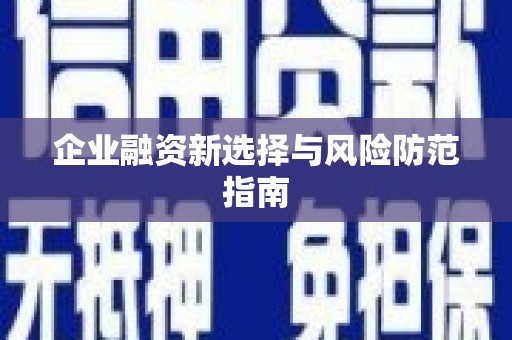 顺城企业融资新选择与风险防范指南