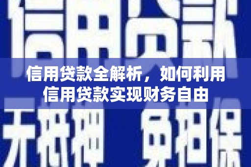 顺城信用贷款全解析，如何利用信用贷款实现财务自由