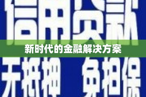 顺城新时代的金融解决方案